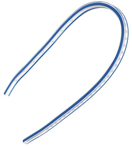Entatial Biegbares Maßband, Flexibles Kurvenlineal, robust, flexibel zum Zeichnen und Nähen für Holzbearbeitungsprojekte(50cm Schlangenlineal)