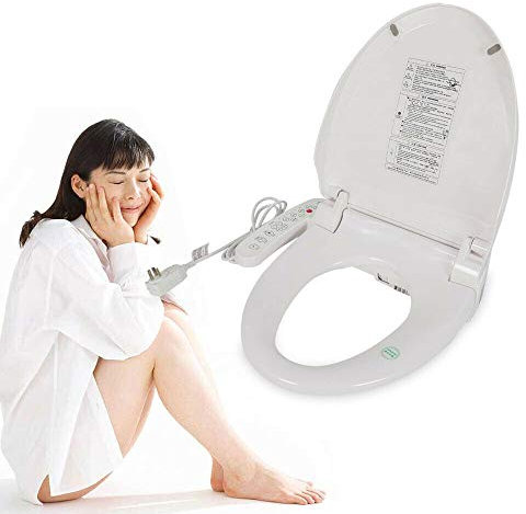 KOLHGNSE Smart Sauberer Toilettensitz, Dusch WC für Intimpflege Deluxe Bidet Aufsatz, Selbstreinigende Düse, Desodorierung, Umweltfreundliche Energieeinsparung, Beheizter antibakterieller Sitz