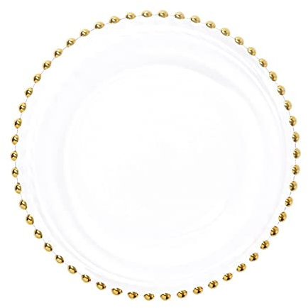 MIlAodE Dinner Plates Nordic Gold Bead Glass Charger Dinner Plated Dish Salad Fruit Wedding Plate Dinner Dishes Dessert Plates (Color : B) (C) (B)
