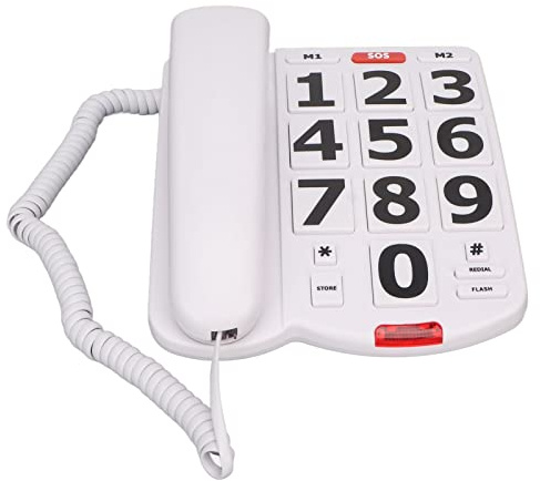 Grande Pulsante Cellulare, Grande Pulsante Domestico per Cellulare Landline Regolabile Volume Grande Pulsante Telefono Domestico per Anziani Bianco