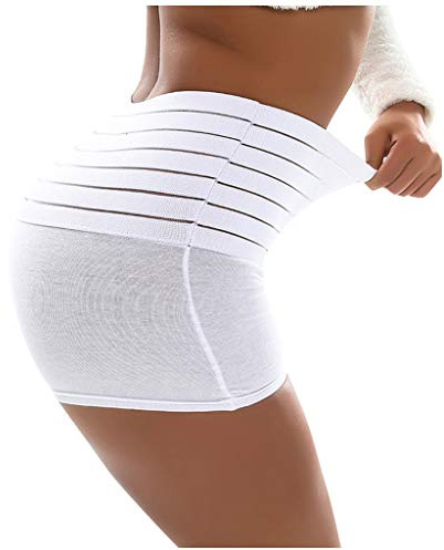 Blingko Culotte Gainante Femme Ventre Plat Culottes Sculptantes Femme Taille Haute Minceur Gainante Amincissante Ventre Plat Invisible Panty Abdominale Récupération Slip Blanc XL