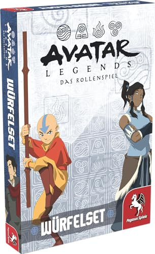Pegasus Spiele Avatar Legends – Das Rollenspiel: Würfelset, Blau, Grün, Braun, Rot, Grau, Silber