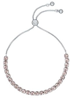 Ted Baker Melrah Crystal Adjustable Tennis Bracelet For Women (Silver/Vintage Rose Crystal)