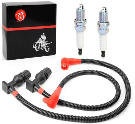Ignition Coil Wire Cap and Spark Plug Compatible with Polaris Ranger Crew 800 RZR 4 S 800 2011-2017 4012888 4012889 4013078