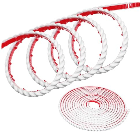 Healeved Moulures Flexibles Adhésives Pvc 5m x 1cm, Baguettes De Finition Blanches Auto-adhésives, Plinthes Décoratives Murales Et Meubles, Bandes De Calfeutrage Pour Décoration Intérieure
