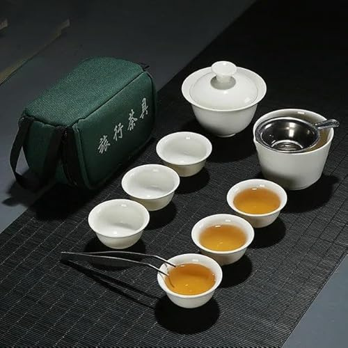 RAEF Tassen Tee-Set Becher Tee Fu Von Teekanne Reise Tragbare Teetasse Service Chinesische Zeremonie Tee Porzellan Gaiwan Set Keramik Kung