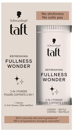 Schwarzkopf Taft - Polvere per capelli 2-in-1 - Volume - Lunga durata - Effetto opacizzante - Effetto disstyling - Non si attacca, 99% di ingredienti di origine naturale, contenitore da 10 g