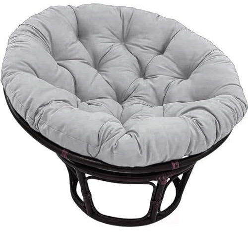 Kissen Papasan-Sessel Rattan-Sesselauflage Sesselkissen Gartenkissen Sitzkissen gesteppt mit Schlaufen Runde Dicke Sitzpolster für Rattanmöbel (Farbe: Grau 2, Größe: 70 * 70 cm)