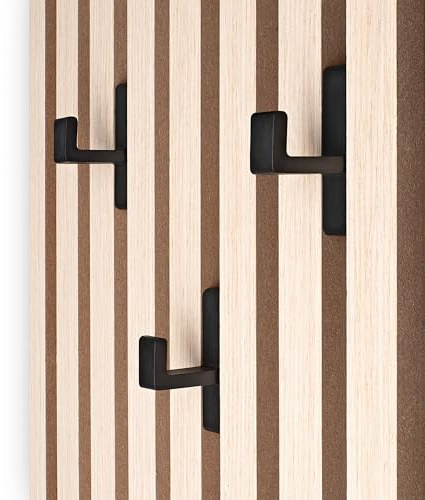 HAGEFOL® Lot de 3 crochets pour panneaux acoustiques, avec fixation sans perçage, crochets de garde-robe pour panneaux muraux en bois