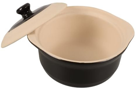 Cabilock Pentola in Terracotta Da Cucina Senza Smalto Resistente Alte Temperature Per Stufati Zuppe e Brasati Casa Ristoranti Uso Versatile Antipiega e Facile Pulizia