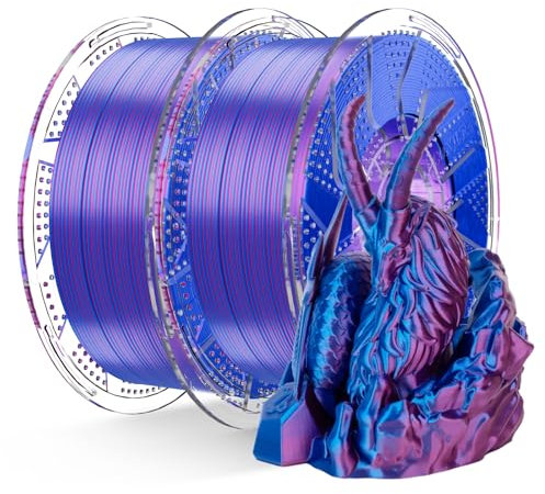 Conjure Silk PLA 3D Drucker Filament, 1.75mm Dual Color Filament, Silk Rosa Blau 3D Druck Filament 2KG