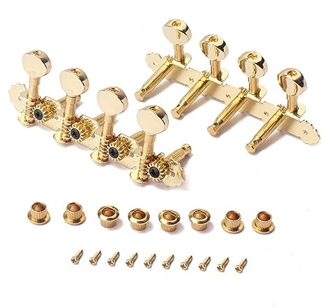 CIMAXIC Mandolin Guitar Tuning Pegs Guitar Machine Heads Acoustic Tuning Keys Locking Tuners Lr Tuner Set Ferrules Screws Easy Installation Strings