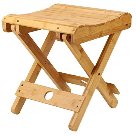 Holz Klapphocker Blumenständer Beistelltisch Teakholz Gartenmöbel 31,5 x 28,5 x 28 cm