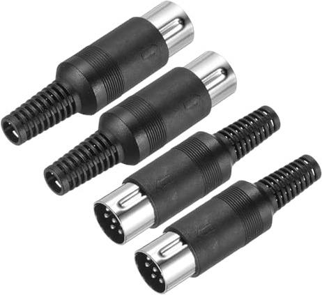 QUARKZMAN 4 Pcs Prise DIN Mâle S-Vidéo 6 Broches Transmission Signal Connecteur DIN pour TV Lecteur DVD Ordinateur (Plug PS/2)