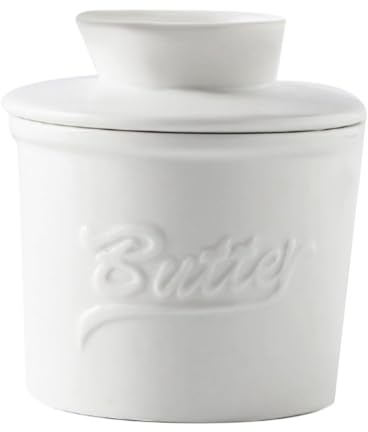 Wzxksoac Beurrier pour Comptoir avec Eau, Garde-Beurre pour Beurre à Tartiner Beurrier en Céramique avec Couvercle pour Comptoir A