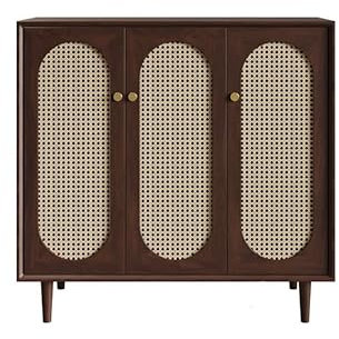 Zapatero Entrada Recibidor Mueble de Almacenamiento Entrada Madera Maciza Estilo Vintage 100 cm, Organizador Zapatos Moderno Color Nogal, apto para Salón, Vestíbulo, Dormitorio etc Mueble Zapatero