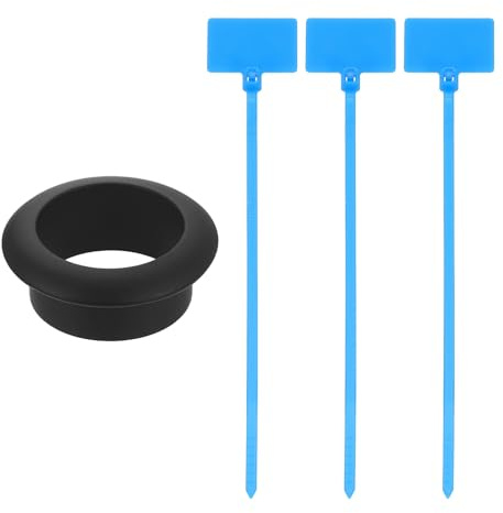 sourcing map Desk Grommet, 1 (25mm) Zinc Alloy Cable Hole Cover Wire Cord Organizer with Marked Cable Ties for Home Office Desktop Wire, Black