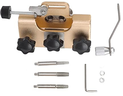 HERCHR Hand Cranked Chainsaw Sharpener, Portable Chainsaw Sharpening Jig Kit for Most Electric Saws (Gold)