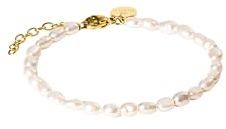 Purelei Pearlfection Armband mit echten Süßwasserperlen – Verstellbares 16–19 cm Damenarmband aus 14K/18K vergoldetem Edelstahl – Elegant & zeitlos