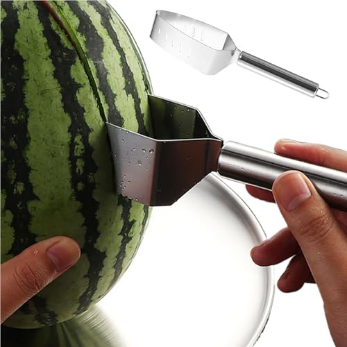 Amesor Coupe Pastèque Trancheur - Coupe-Ananas en Acier Inoxydable - Accessoire de Cuisine Multifonction Portable pour Trancher et Servir Repas en Extérieur Barbecue Pique-nique