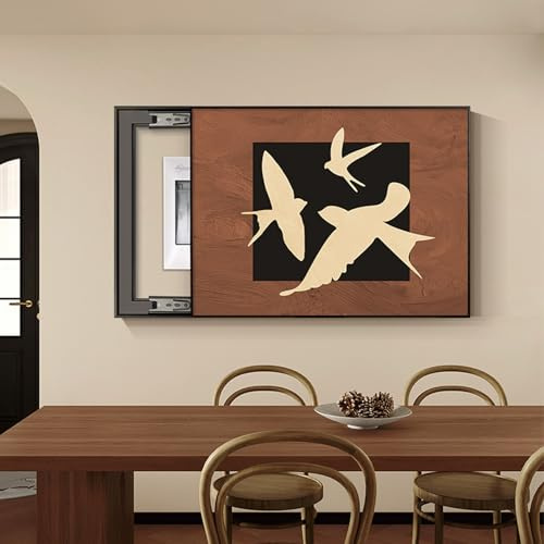 Caches Décoratifs Pour Armoires À Fusibles, Tableaux Électriques - Cache Compteur Electrique Dissimulés, Disjoncteurs Et Fusibles De Tableau(Brown2,60 * 80cm/23.6 * 31.4in)