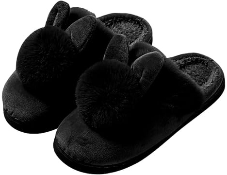 Generisch Pantoufles à talon compensé pour femme, pantoufles d'hiver en peluche, pantoufles fermées en feutre avec semelle en feutre, pour l'hiver et l'intérieur, Noir , 37 EU