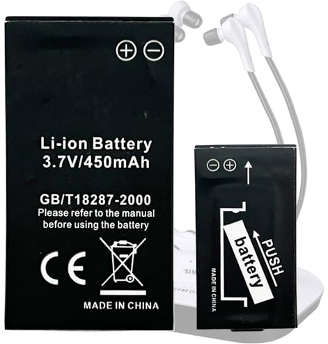 Aousavo Increase Capacity by 28% 450 mAh Replacement Battery Compatible with Simolio Wireless TV Headphones SM-823, SM-823D, SM-823D Pro, SM-824D1, SM-824D2, SM-828D1, D2 Battery (Not for SM-825D PRO)