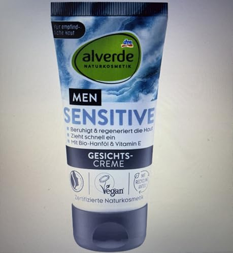 alverde MEN Gesichtscreme sensitive, 50 ml