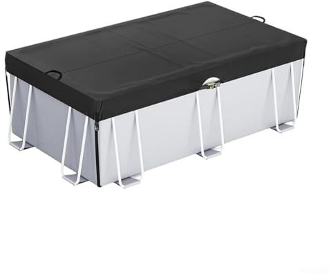 Rectangular Pool Cover for Outdoor Swimming Pools,Dust Proof & Heat Retaining, 5x8ft, 6x12ft,10x7ft,14x8ft, 210D Oxford Fabric Waterproof Tarp with Drawstring(6 * 12ft)