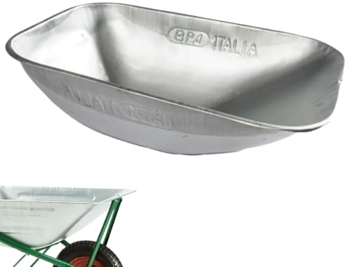 Vasca Zincata per Carriola in Ferro 75 Litri – Ricambio Contenitore in Metallo per Muratore ed Edilizia universale