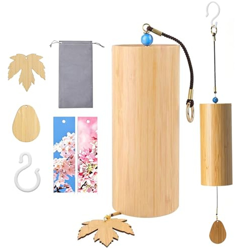 Japanische Bambus-Windspiele, Windspiel für Draußen Hängend, Japanische Windspiele Klangheilende Meditation, Garten Windspiele Koshi Klangspiel für Yoga, Meditation, Garten usw