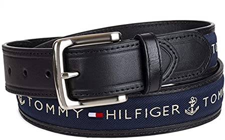 Tommy Hilfiger Herren Fabric Inlay Casual Belt With Classic Harness Buckle Gürtel (1er Pack)