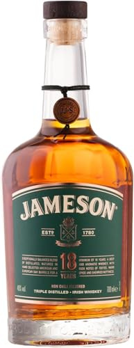 Jameson 18 Years – Blended Irish Whiskey aus Ex-Bourbon und Sherry Fässern – Milder Whiskey aus Irland – 1 x 0,7 l
