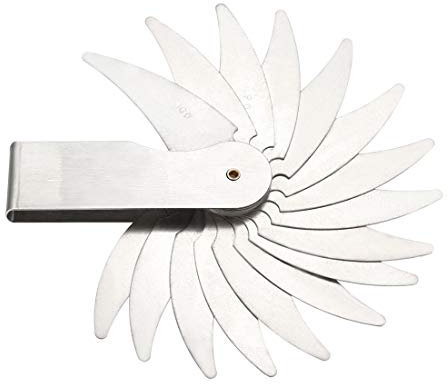 sourcing map Radius Gauge Set R52-100mm 16 Leaves Stainless Steel Radius Fillet Gauge, Portable Concave Convex Measuring Tool