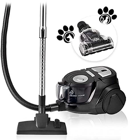 Venga! Aspirapolvere a Traino, Ciclonico Potente, senza Sacco, 5 Accessori Incluso Spazzola Speciale per Peli di Animali, 700 W, Nero/Argento, VG VC 3300