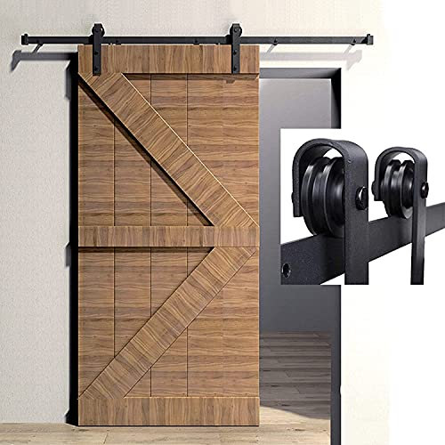 LSDRALOBPOI Schiebetürsystem Rollenführung Bodenführung Schwerlast-Schiebetürschiene im antiken Stil Schwerlast-Schiebetür-Hardware-Kit reibungslos und leise 714(Size:150cm/5ft)