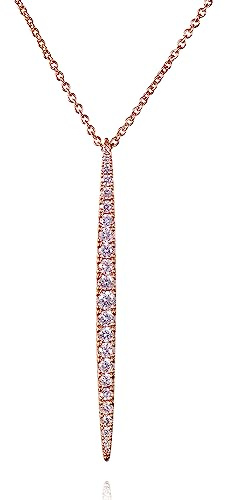 namana Lange Anhänger-Halskette für Frauen und Mädchen, Elegante Halskette für Damen mit einem langen Stab-Anhänger-Set mit Cubic Zirkonia Steinen