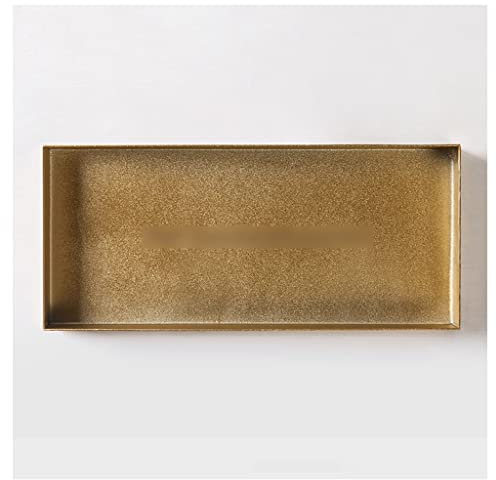 DUNAKE Plateau Bijoux Noir,Plateau en Or Rectangle,Organisateur De Bijoux en Métal Plateau De Vanité pour Commode Assiette De Service Artisanat pour Organisateur De Table Noël Thanksgiving Meilleur