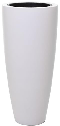 VIVANNO Pflanzkübel Pflanzgefäß Blumenkübel Fiberglas City Weiß matt - 100x47