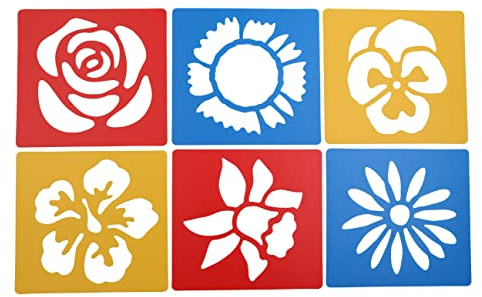 Washable Plastic Stencils | Flowers Themed | Pack of 6 Flowers