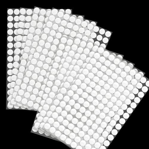 1008Pcs Scratch Autocollant Rond, 504Paire 10mm Pastille Crochet et Boucles | Scratch Autocollant, Blanc Double Face Rond Pastille Adhesive Collant Point, pour DIY, Artisanat etc.
