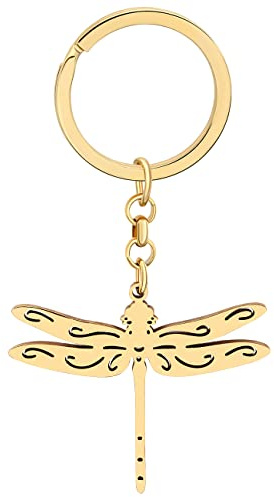 DALANE Porte-clés Libellule Acier Inoxydable Bijoux Insectes d'été Cadeaux Libellule pour Femmes Filles Portefeuille Accessoires