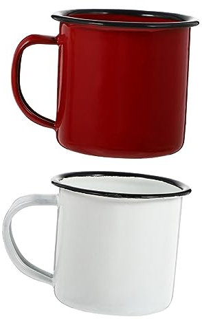 BESTonZON 2stücke Vintage Eisen Weinbecher Mini Wein Tassen Wasser Aufbewahrungsbecher Runder Rand Bequemer Griff Einfach Zu Reinigen Restaurantgeschirr Geeignet