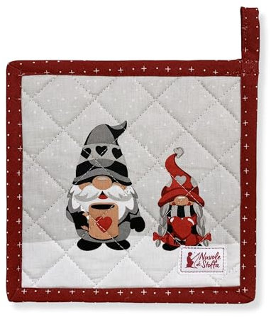 Presina da forno natalizia Nuvole di Stoffa in cotone decoro Natale Klaus 6315