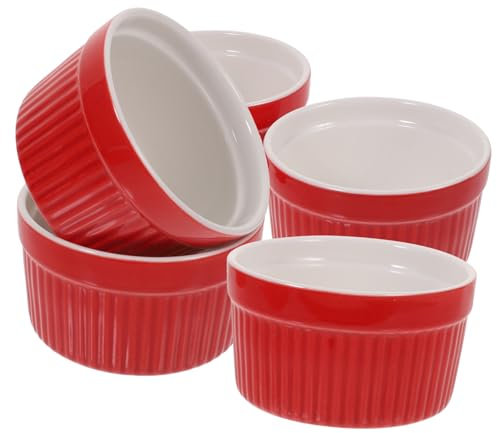 Cabilock 5 Pièces bols de cuisson crème brulée tasses à sauce assiette creuse bol à riz en céramique petit bol classique bol de pudding bol d'oeufs cuits à la vapeur moule, P46LCJBCQTR34OOB02S