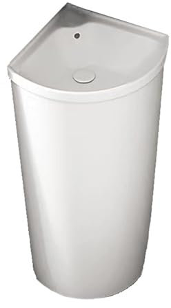 Säulenwaschbecken Eck-Badezimmerwaschbecken mit Sockel, bodenstehendes Badezimmerwaschbecken mit Überlauf, Keramik-Ecksäulenwaschbecken, Waschtisch, Waschbecken und Wasserhahn-Kombination Standwaschbe