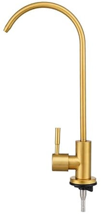 Wasserfilter Hahn Küche Kaltwasserarmatur 360° Drehbarer Umkehrosmoseanlage Wasserhahn,Gebürstetes Gold