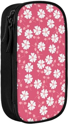 Tasche für Schule, Bürobedarf, große Kapazität, Blumenstruktur, rosa Stifteetui, großes Fassungsvermögen, Federmäppchen für Studenten, Schreibwaren-Tasche, Stiftebox, Schreibtisch-Organizer mit