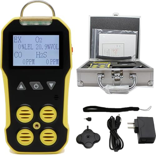 ylpddmm Detector De Gases Múltiples O2, Co, H2S, Lel,4, Recargable,analizador de Calidad del Aire,Pantalla LCD Digital