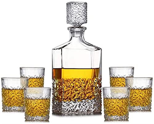 Decantador de Lujo para Hombre, Jarra de Vino grabada, Copas de Cristal Creativas, decoración de Botellas de Vino, Licor, decantador Sellado, Juego de jarras para Botellas de Vino, decantador
